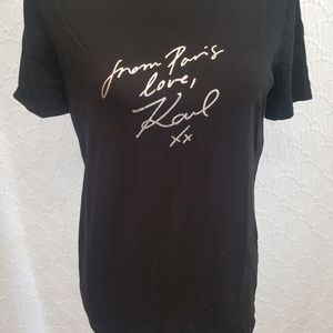 Karl Lagerfeld Black Signature T Shirt